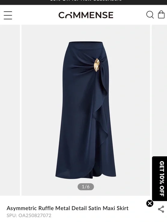 SELLING AS A SET!  Commense Navy Maxi Skirt with Gold Leaf Accent - Picture 4 of 6